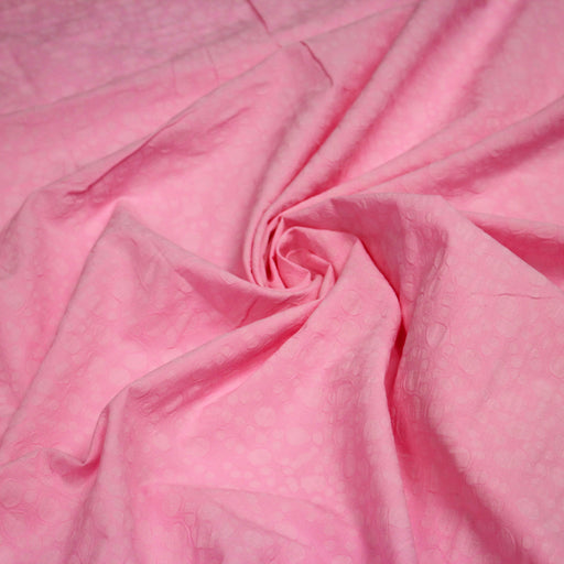 Tissu voile coton BATIK INDIEN, rose aux taches roses - TissusPapi.com