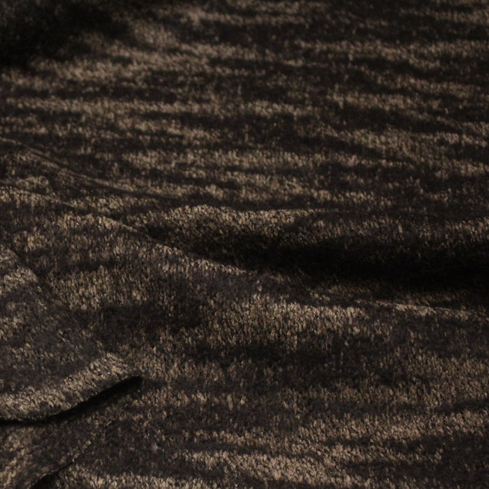 Tissu Lainage jacquard motif faux - uni rayé, tons marrons & taupe - TissusPapi.com