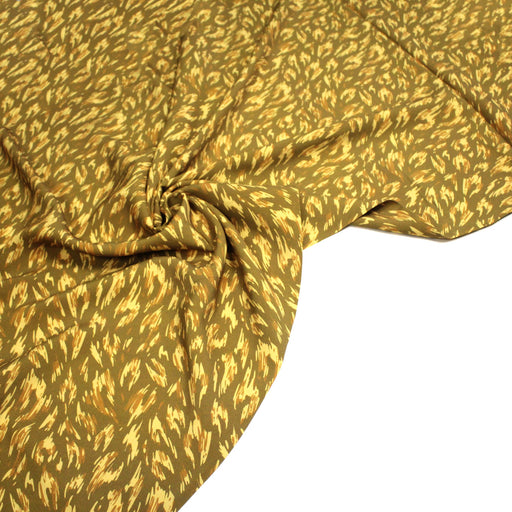 Tissu Viscose fluide MONIQUE faux - uni léopard vert & bronze - OEKO - TEX - TissusPapi.com