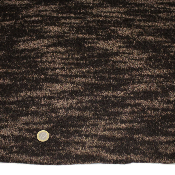 Tissu Lainage jacquard motif faux - uni rayé, tons marrons & taupe - TissusPapi.com