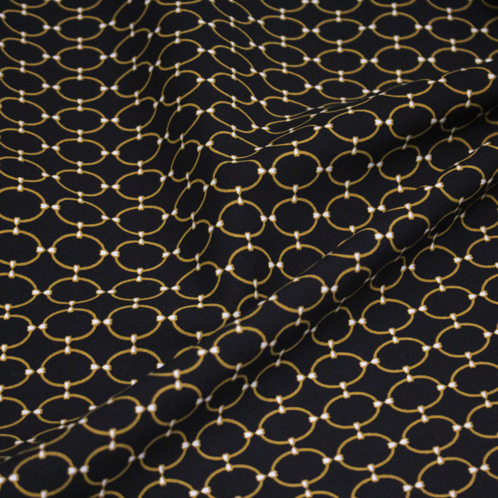 Tissu popeline de viscose aux motifs chaine d'ancre - Fabrication française - OEKO - TEX - TissusPapi.com