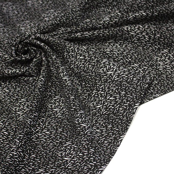Tissu popeline de viscose faux - uni noir & blanc - Fabrication française - OEKO - TEX - TissusPapi.com