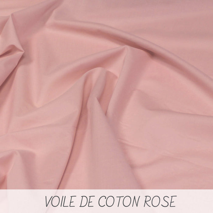 Tissu voile de coton uni rose indien - COLLECTION TÉNÉRÉ - tissuspapi