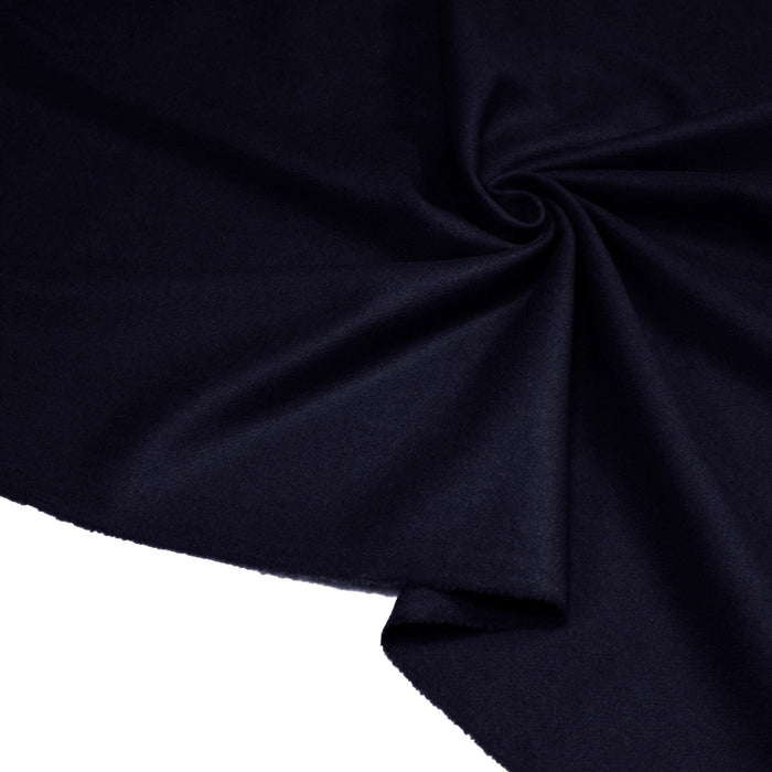 Tissu Drap de laine uni Bleu marine, fabrication italienne - TissusPapi.com