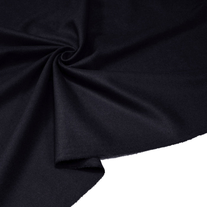 Tissu Drap de laine uni Bleu nuit, fabrication italienne - TissusPapi.com