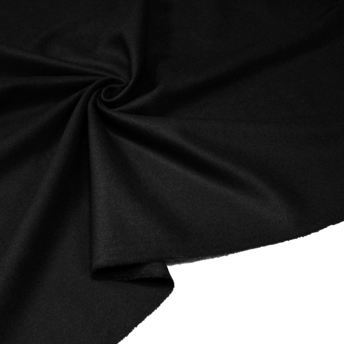 Tissu Drap de laine noir, fabrication italienne - TissusPapi.com
