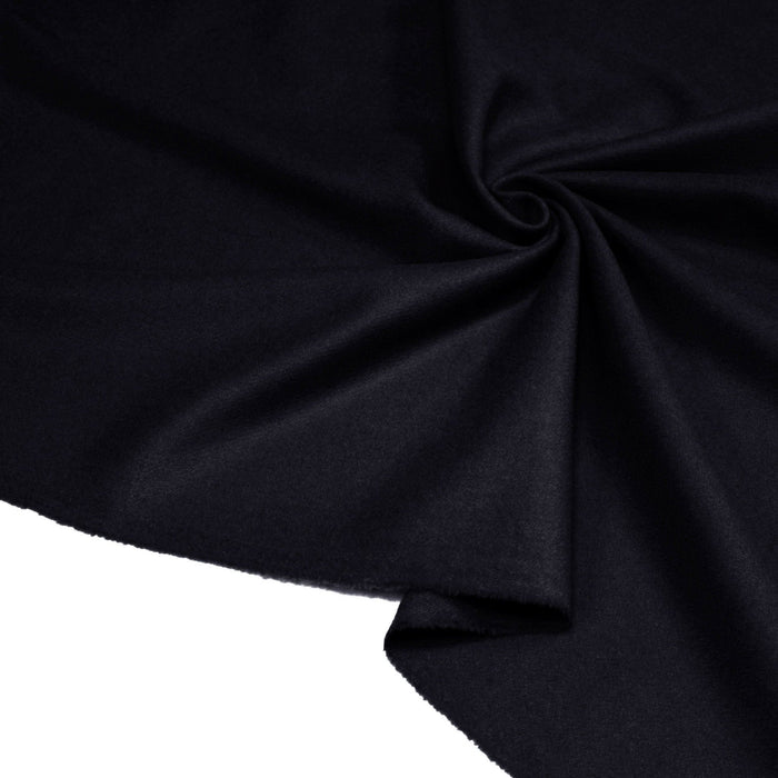 Tissu Drap de laine uni Bleu nuit, fabrication italienne - TissusPapi.com