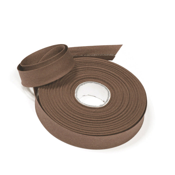 Biais de coton marron cacao - Galette de 25 mètres - TissusPapi.com