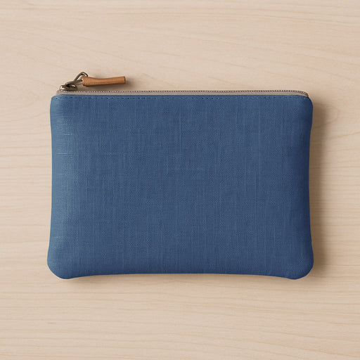 Tissu lin enduit : bleu de Jouy, gris blanc - OEKO - TEX - TissusPapi.com