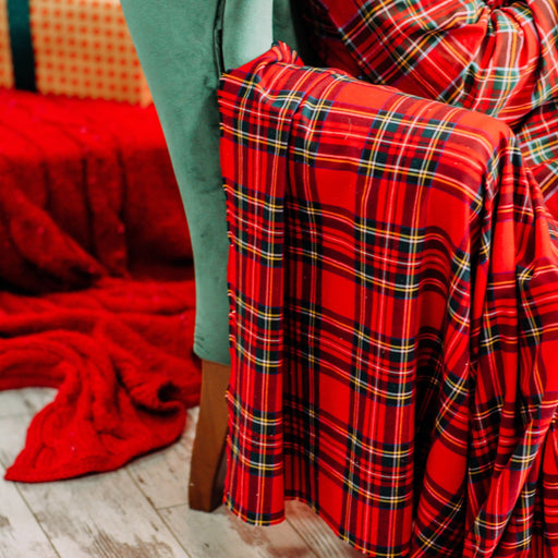 Tissu écossais, authentique TARTAN "Royal Stewart" rouge - TissusPapi.com