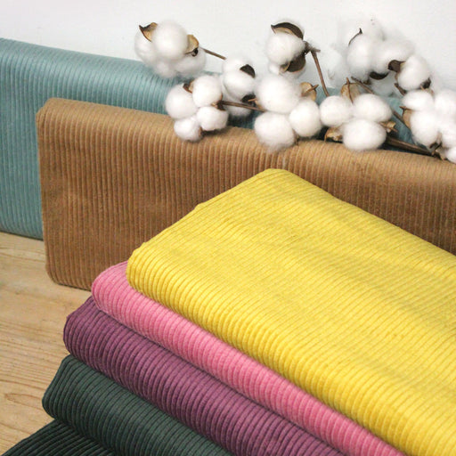 Tissu velours côtelé grosses côtes 100% coton : nombreuses couleurs - OEKO - TEX STANDARD 100 - TissusPapi.com
