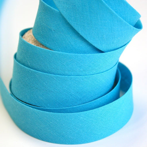Biais de coton uni bleu turquoise - tissuspapi