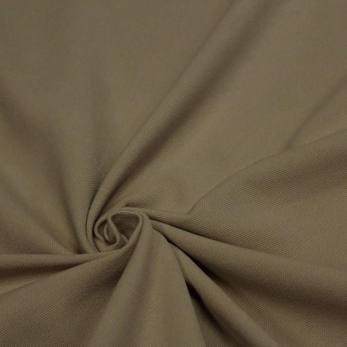Tissu DENFER toile épaisse demi - natté taupe - TissusPapi.com