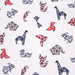 Tissu de coton motif japonais ORIGAMI de papier rouge & bleu, fond blanc cassé - Oeko-Tex - tissuspapi