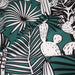 Tissu de coton demi natté AMAZONIA au feuillage tropical vert canard, noir & blanc - OEKO-TEX®