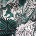 Tissu de coton demi natté AMAZONIA au feuillage tropical vert canard, noir & blanc - OEKO-TEX®