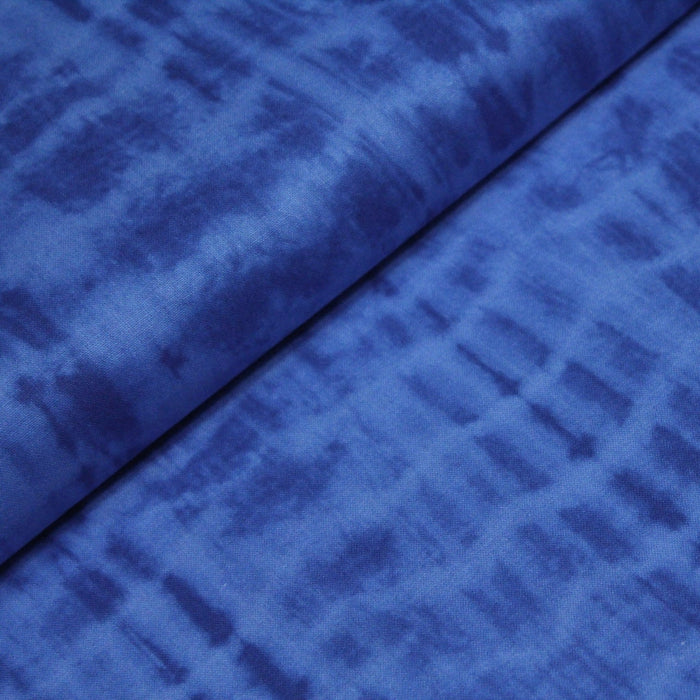 Tissu de coton tie & dye bleu roi - TissusPapi.com