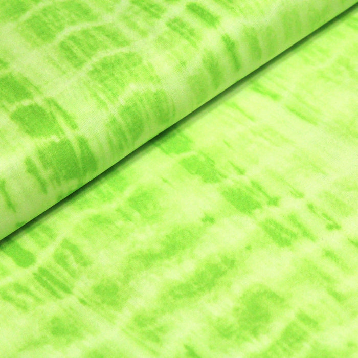 Tissu de coton tie & dye vert anis - TissusPapi.com