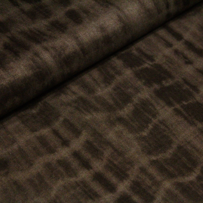 Tissu de coton tie & dye marron chocolat - TissusPapi.com