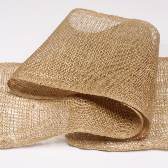 Rouleau de 50m de ruban de toile de jute 20cm de large, parfait pour la décoration de mariage, chemins de table et jolis noeuds ! - TissusPapi.com