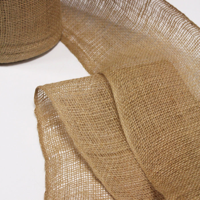 Rouleau de 50m de ruban de toile de jute 20cm de large, parfait pour la décoration de mariage, chemins de table et jolis noeuds ! - TissusPapi.com
