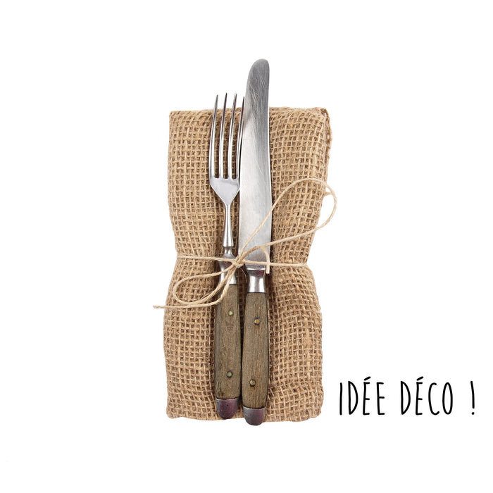 Rouleau de 50m de ruban de toile de jute 20cm de large, parfait pour la décoration de mariage, chemins de table et jolis noeuds ! - TissusPapi.com