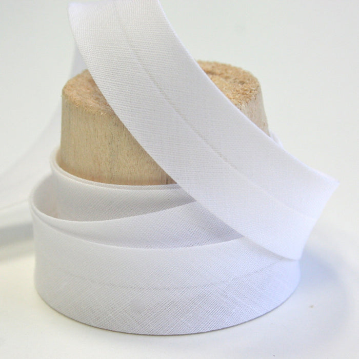 Biais de coton uni blanc - TissusPapi.com