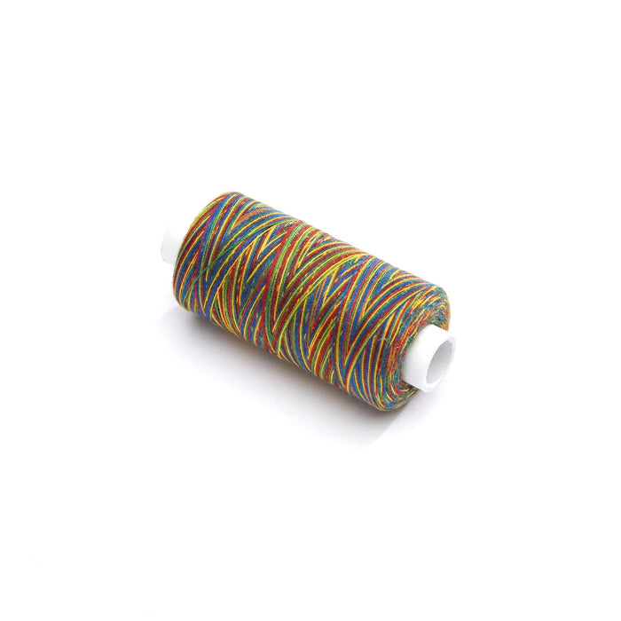 Bobine de fil multicolore bleu jaune rouge vert - 500m - Fabrication française - Oeko - Tex - TissusPapi.com