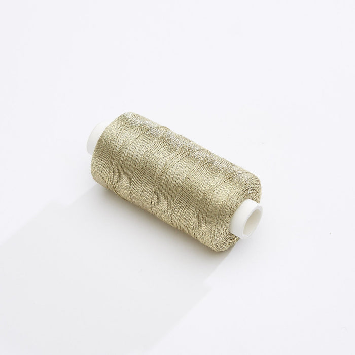 Bobine de fil doré or clair lurex - 500m - Fabrication française - Oeko - Tex - TissusPapi.com