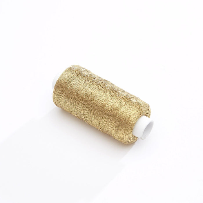 Bobine de fil doré or jaune lurex - 500m - Fabrication française - Oeko - Tex - TissusPapi.com
