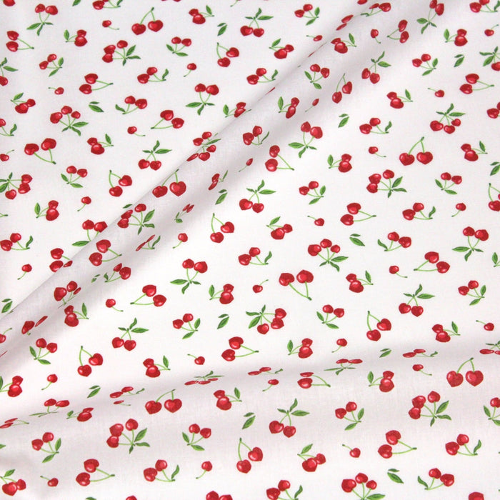 Tissu cotonnade LES PETITES CERISES - OEKO - TEX - TissusPapi.com