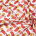 Tissu de coton ARTY aux formes abstraites jaunes, rouges & corail, fond blanc - OEKO-TEX®