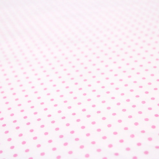 Tissu popeline de coton blanche à pois roses - COLLECTION POLKA DOT - TissusPapi.com