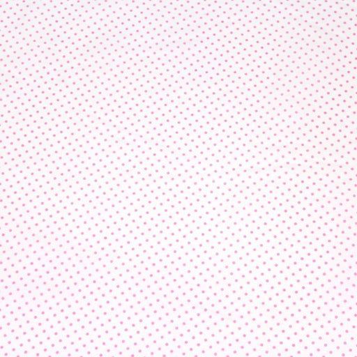 Tissu popeline de coton blanche à pois roses - COLLECTION POLKA DOT - TissusPapi.com