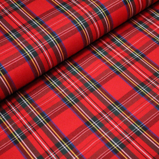 Tissu écossais, authentique TARTAN "Royal Stewart" rouge - TissusPapi.com