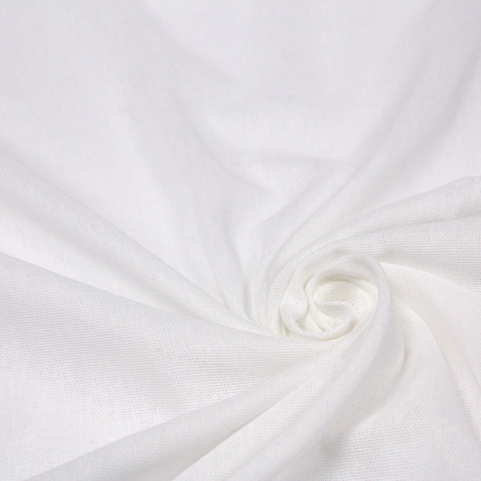Tissu gaze de coton blanc, maille fine - TissusPapi.com