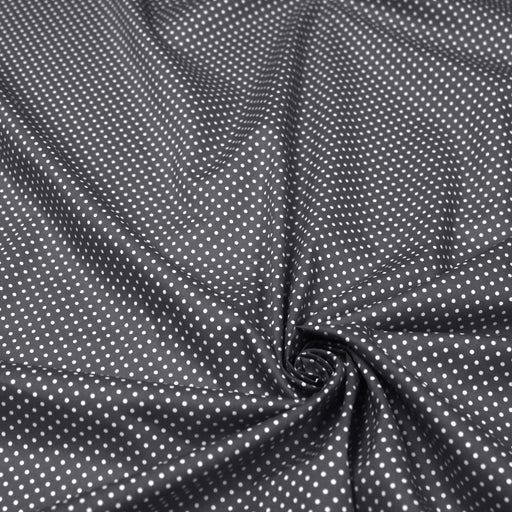 Tissu popeline de coton gris souris à pois blancs - COLLECTION POLKA DOT - Oeko - Tex - TissusPapi.com
