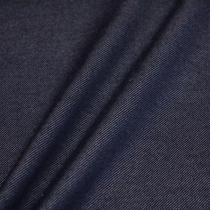 Tissu toile de jean denim 100% coton, bleu uni - Fabrication française