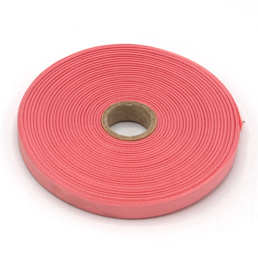 Ruban de sergé rose 10mm - Galette de 50 mètres - Fabrication française - TissusPapi.com