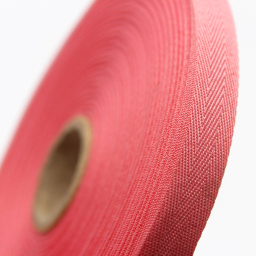 Ruban de sergé rose 10mm - Galette de 50 mètres - Fabrication française - TissusPapi.com