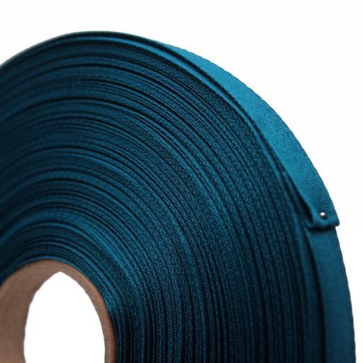 Ruban de sergé bleu pétrole 10mm - Galette de 50 mètres - Fabrication française - TissusPapi.com