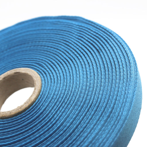 Ruban de sergé bleu turquoise 10mm - Galette de 50 mètres - Fabrication française - TissusPapi.com