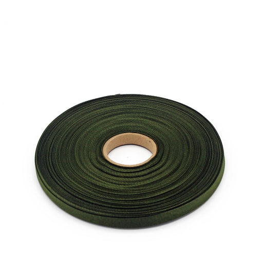Ruban de sergé vert kaki 10mm - Galette de 50 mètres - Fabrication française - TissusPapi.com