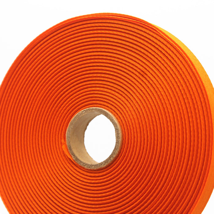 Ruban de sergé orange vif 10mm - Galette de 50 mètres - Fabrication française