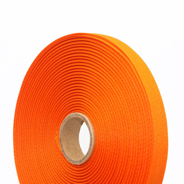 Ruban de sergé orange vif 10mm - Galette de 50 mètres - Fabrication française - TissusPapi.com