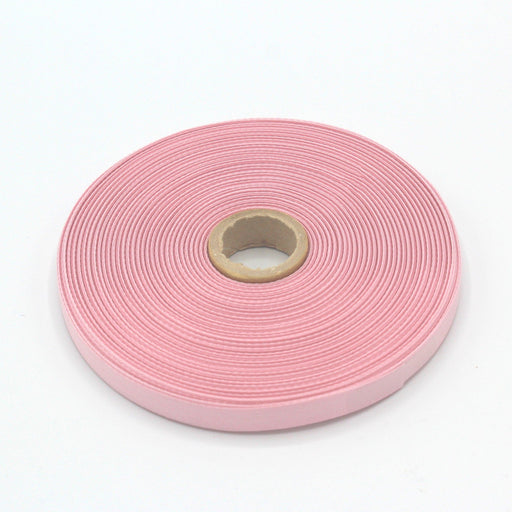Ruban de sergé rose pâle 10mm - Galette de 50 mètres - Fabrication française - TissusPapi.com