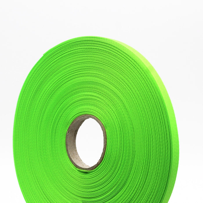 Ruban de sergé vert fluo 10mm - Galette de 50 mètres - Fabrication française - TissusPapi.com