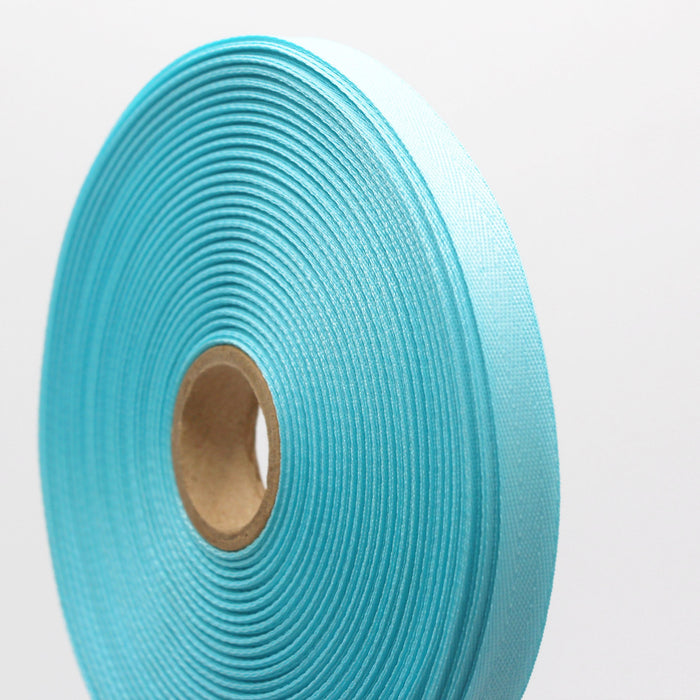 Ruban de sergé bleu lagon 10mm - Galette de 50 mètres - Fabrication française - TissusPapi.com