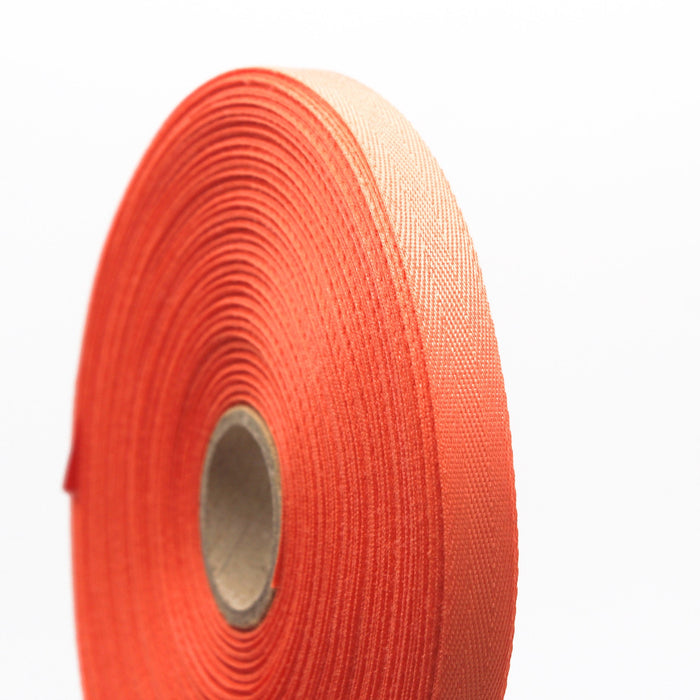 Ruban de sergé corail 10mm - Galette de 50 mètres - Fabrication française - TissusPapi.com