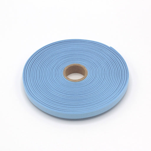 Ruban de sergé bleu ciel 10mm - Galette de 50 mètres - Fabrication française - TissusPapi.com